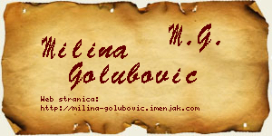 Milina Golubović vizit kartica